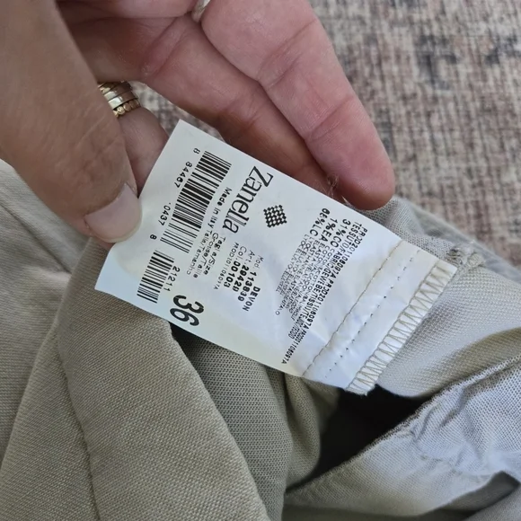 Zanella Devon Wool Dress Pants Serge Light Khaki Creased 36x36 113839 - Picture 4 of 8